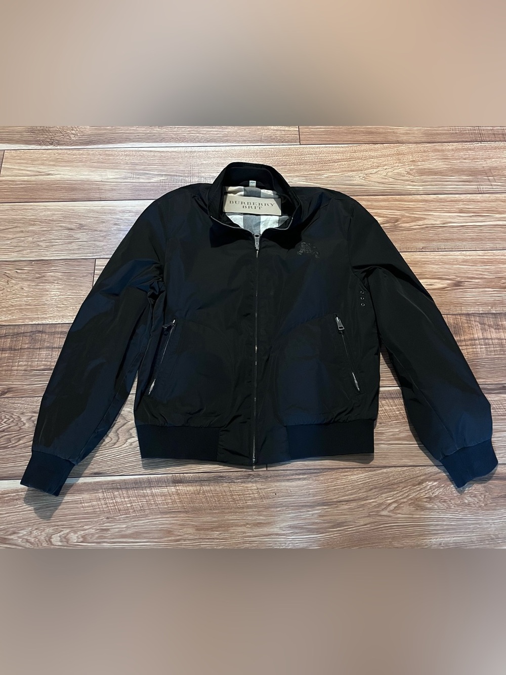 Burberry Brit Black Men's Harrington Bomber Jacket